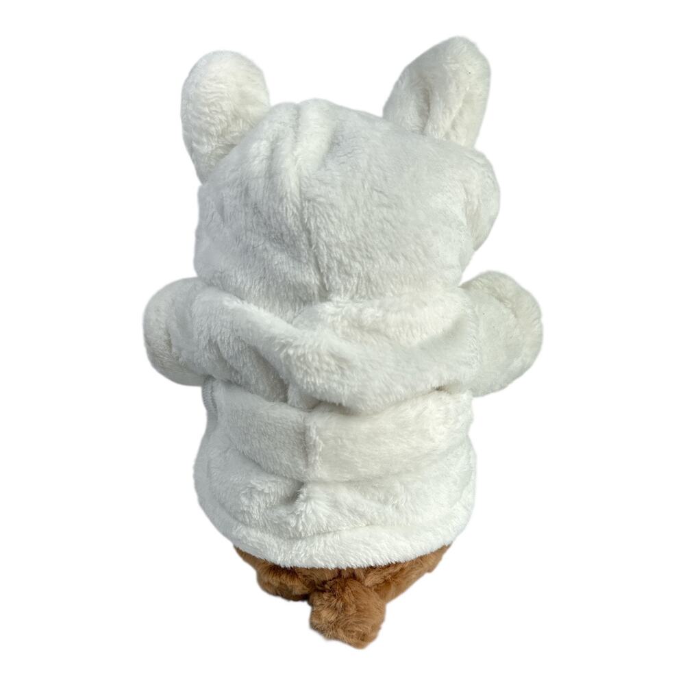 Plush Teddy Bear White Bunny Ear Robe Stuffed Animal Easter Gift 10 Inch - Picture 2 of 5